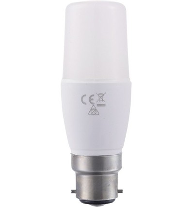 B22d 7W LED-lamp, 95-265V - 10,8cm, 640lm, opaal glas