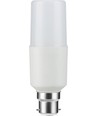 B22d 9W LED lamp - 12,5cm, 95-265V, 1180lm, opaal glas, 3000K