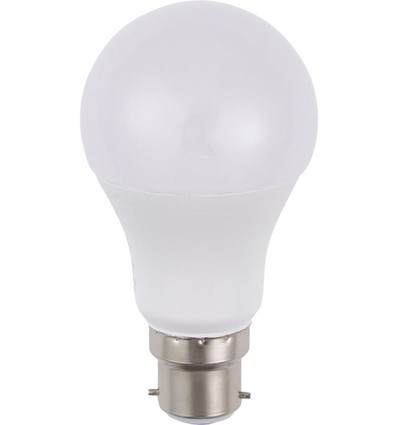 BA22d 10W LED lamp, 12-60V - 810lm, A60, opaal glas, 3000K