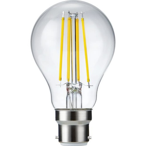 B22d 8W dimbare LED-lamp - A60, filament, helder glas, 2700K
