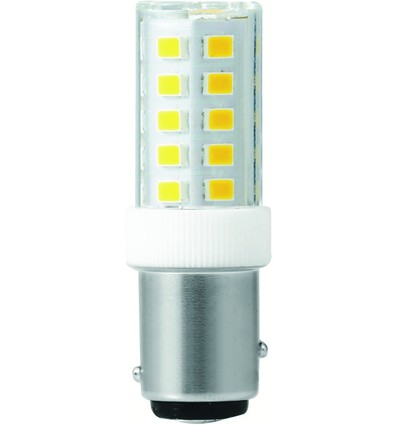 BAY15d 3,5W LED buislamp - 5,2cm, 380lm, 3000K, helder glas