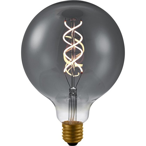 E27 5W dimbare LED lamp - G125, Double Helix filament, rookglas, 2200K