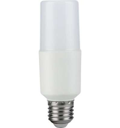 E27 9W LED Stick lamp, 95-265V - 12,5cm, 1180lm, 3000K, opaal glas