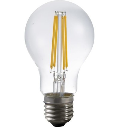 E27 7W LED filamentlamp met lichtsensor - A60, 810lm, helder glas, 2700K