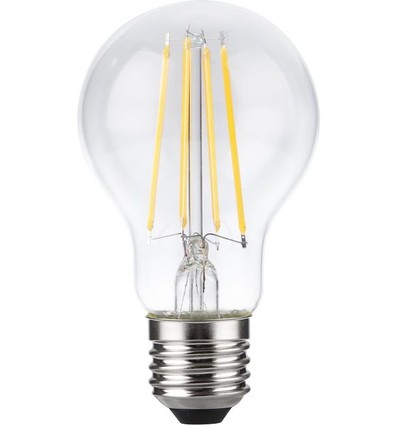 E27 8,5W dimbare LED-lamp - A60, filament, helder glas, 1000lm, 2700K