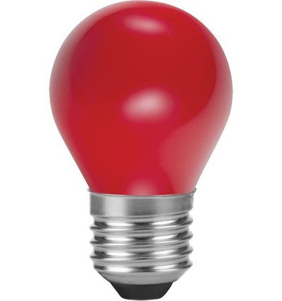 E27 1W LED Kogellamp - G45, Rood, Party Colour Premium