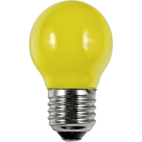E27 1W LED Kogellamp - G45, Geel, Filament, Party Colour Premium