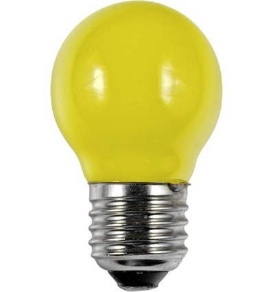 E27 1W LED Kogellamp - G45, Geel, Filament, Party Colour Premium
