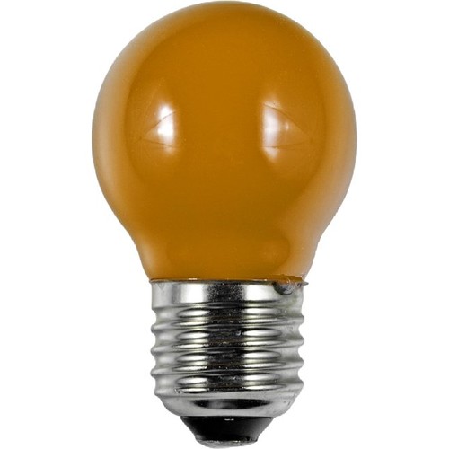 E27 1W LED Kogellamp - G45, Oranje, Party Colour Premium