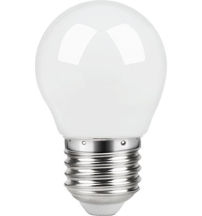 E27 2,8W dimbare LED kogellamp - G45, filament, mat glas, 2700K