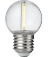 E27 1W LED kogellamp - G45, filament, helder, onbreekbaar polycarbonaat, 2700K