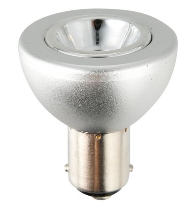 BA15d 5W LED spot, 12V - R37, 285lm, 35°, dimbaar, zilver, 2700K