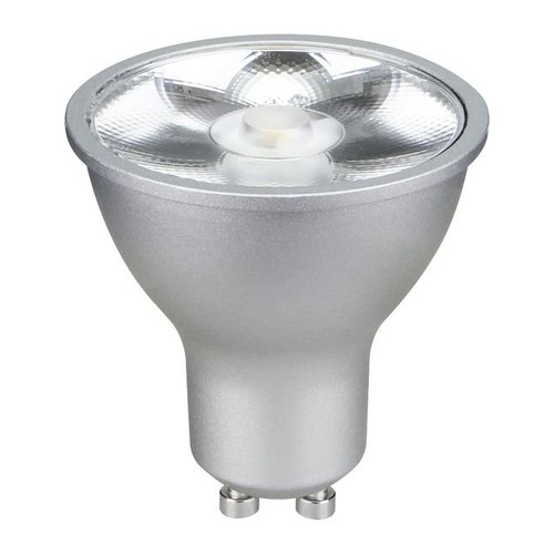 GU10 6W LED lamp - 500lm, 17°, dimbaar, zilver, 2700K