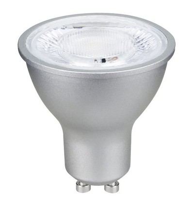 GU10 6W LED lamp - 660lm, 40°, dimbaar, zilver, 3000K