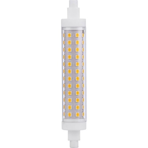 R7S 118mm / 10W dimbare LED lamp - 1000lm, 3000K, helder glas, keramische voet