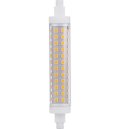 R7S 118mm / 10W dimbare LED lamp - 1000lm, 3000K, helder glas, keramische voet