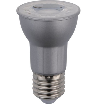E27 5W dimbare PAR16 LED-lamp - 380lm, 2700K, 36°, zilveren afwerking