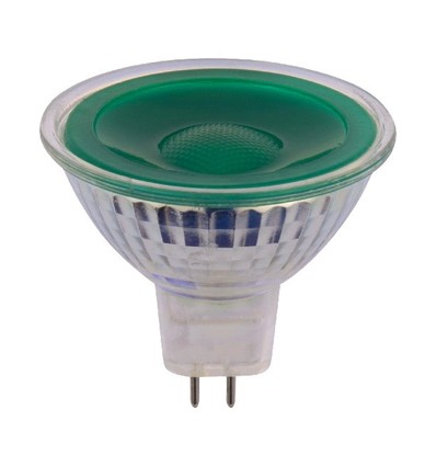GU5.3 5W LED-lamp, 12V - MR16, 38°, Groen, glas