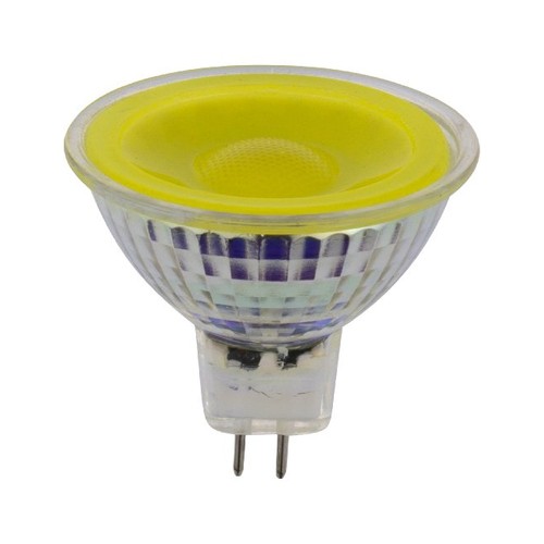 GU5.3 5W LED lamp, 12V - MR16, 38°, geel, glas