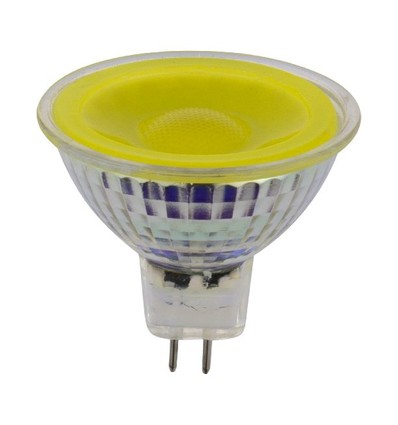 GU5.3 5W LED lamp, 12V - MR16, 38°, geel, glas