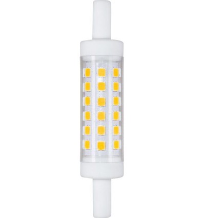 R7S 78mm / 5W LED lamp - 490lm, 3000K, helder glas, keramiek