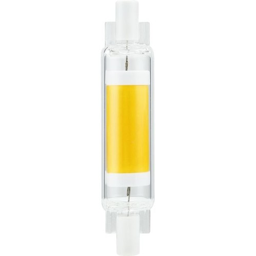 R7S 78mm / 4W dimbare LED lamp - 470lm, COB, helder glas, warm wit