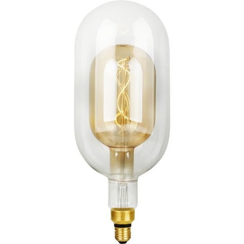 E27 4,9W dimbare LED-lamp - Filament Flex Double Tube, 38,5cm, 470lm, 2200K, Goud glas