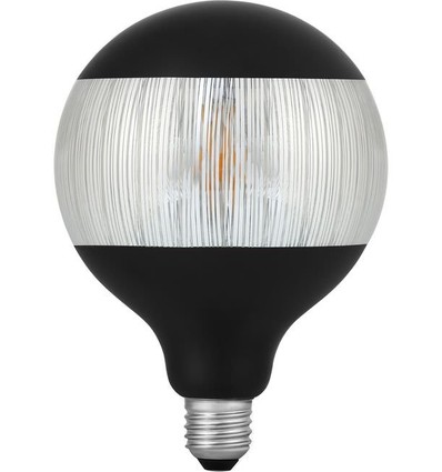 E27 4W dimbare LED lamp - G125, Laser Stripe, zwart/zilver, 2500K, 120lm