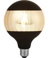 E27 4W dimbare LED lamp - G125, Laser Stripe, zwart/zilver, 2500K, 120lm