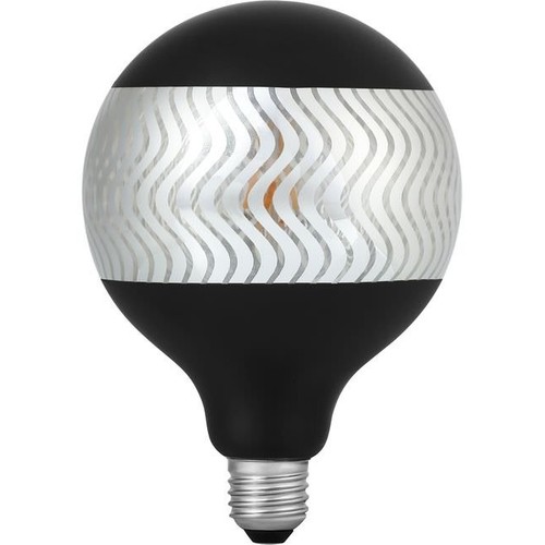 E27 4W dimbare LED globe lamp - G125, Laser Ripple, Black Silver, 2500K
