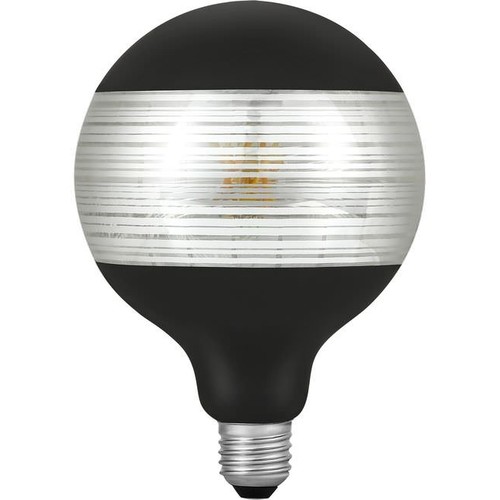 E27 4W dimbare LED globe lamp - G125, Laser Line, zwart/zilver, 2500K, 120lm