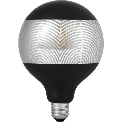 E27 4W dimbare LED lamp - G125, Laser Leaf, zwart/zilver, 120lm, 2500K