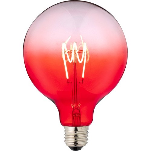 E27 4W dimbare LED lamp - G125, rood, Flex Filament, 140lm