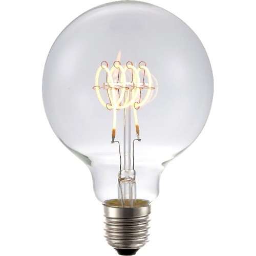 E27 4,5W dimbare LED lamp - G95, Filament Flex, 2200K, 190lm, helder glas