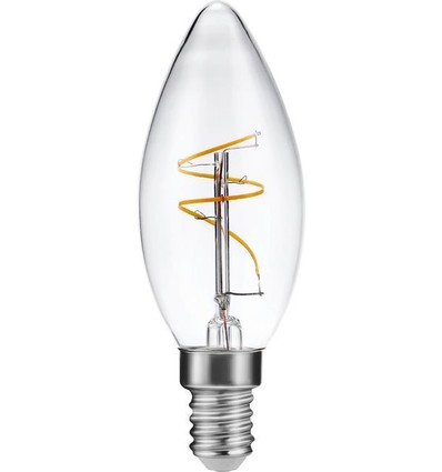 E14 3,2W dimbare Slim Flex LED kogellamp - C35, 2200K, filament, helder glas