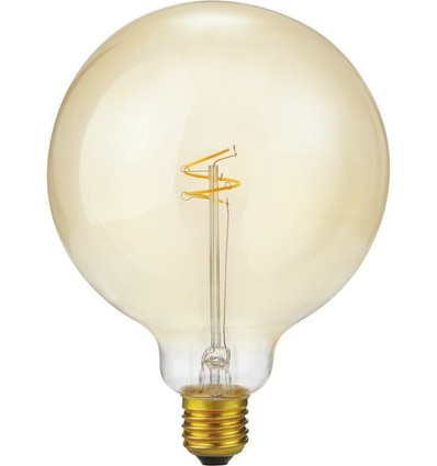 E27 2,9W Slim Flex Filament Globe G125 - 250lm, 2200K, dimbaar, goud glas