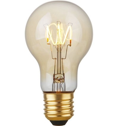 E27 4,2W dimbare LED lamp - A60, Flex Filament, 2200K, goud glas, 470lm