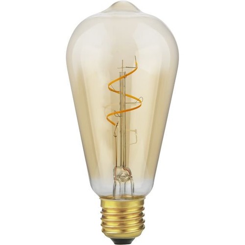E27 4,2W Slim Flex Filament Rustika ST64 - 470lm, 2200K, goud glas, dimbaar