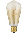 E27 4,2W Slim Flex Filament Rustika ST64 - 470lm, 2200K, goud glas, dimbaar