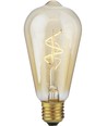 E27 4,2W Slim Flex Filament Rustika ST64 - 470lm, 2200K, goud glas, dimbaar