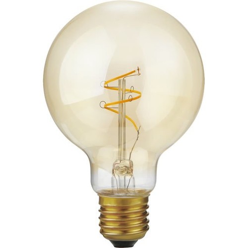 E27 4,2W dimbare LED Slim Flex filamentlamp - G80, 470lm, 2200K, goud glas