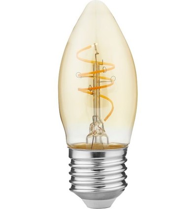 E27 4,2W dimbare Slim Flex LED kogellamp - C35, 470lm, goud glas, 2200K