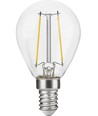 E14 2,5W dimbare LED kogellamp - G45, filament, helder glas, 2500K