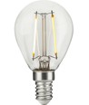 E14 2,5W dimbare LED kogellamp - G45, filament, helder glas, 2700K