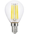 E14 7W dimbare LED kogellamp - G45, filament, 806lm, helder glas