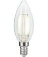 E14 2,5W dimbare LED kaarslamp - C35, filament, helder glas, 2700K