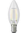 BA15d 2,5W LED kogellamp dimbaar - C35, filament, 250lm, 2500K, helder glas