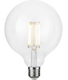 E27 4,7W dimbare LED filament lamp - G125, 470lm, 2500K, helder glas