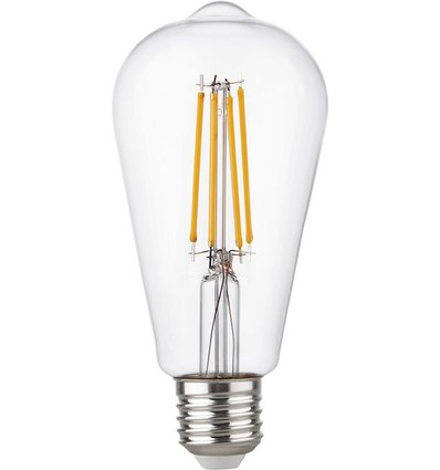 E27 4,7W dimbare LED Rustika lamp - ST64, filament, 2500K, helder glas