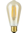 E27 4,7W dimbare LED Rustika lamp - ST64, filament, goud glas, 2200K, 470lm